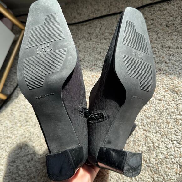 stuart weizman | black block heel slip on women's sock booties sz 8.5 - Picture 5 of 8